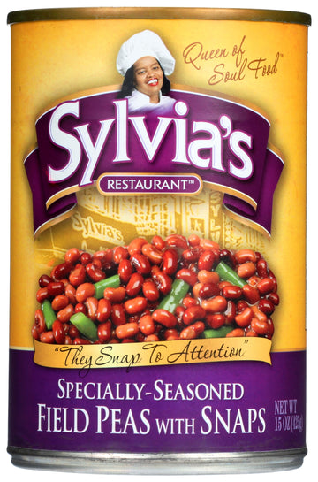 Sylvia's Restaurant Specially-Seasoned Field Peas with Snaps, 15 Ounce (Pack of 12)
