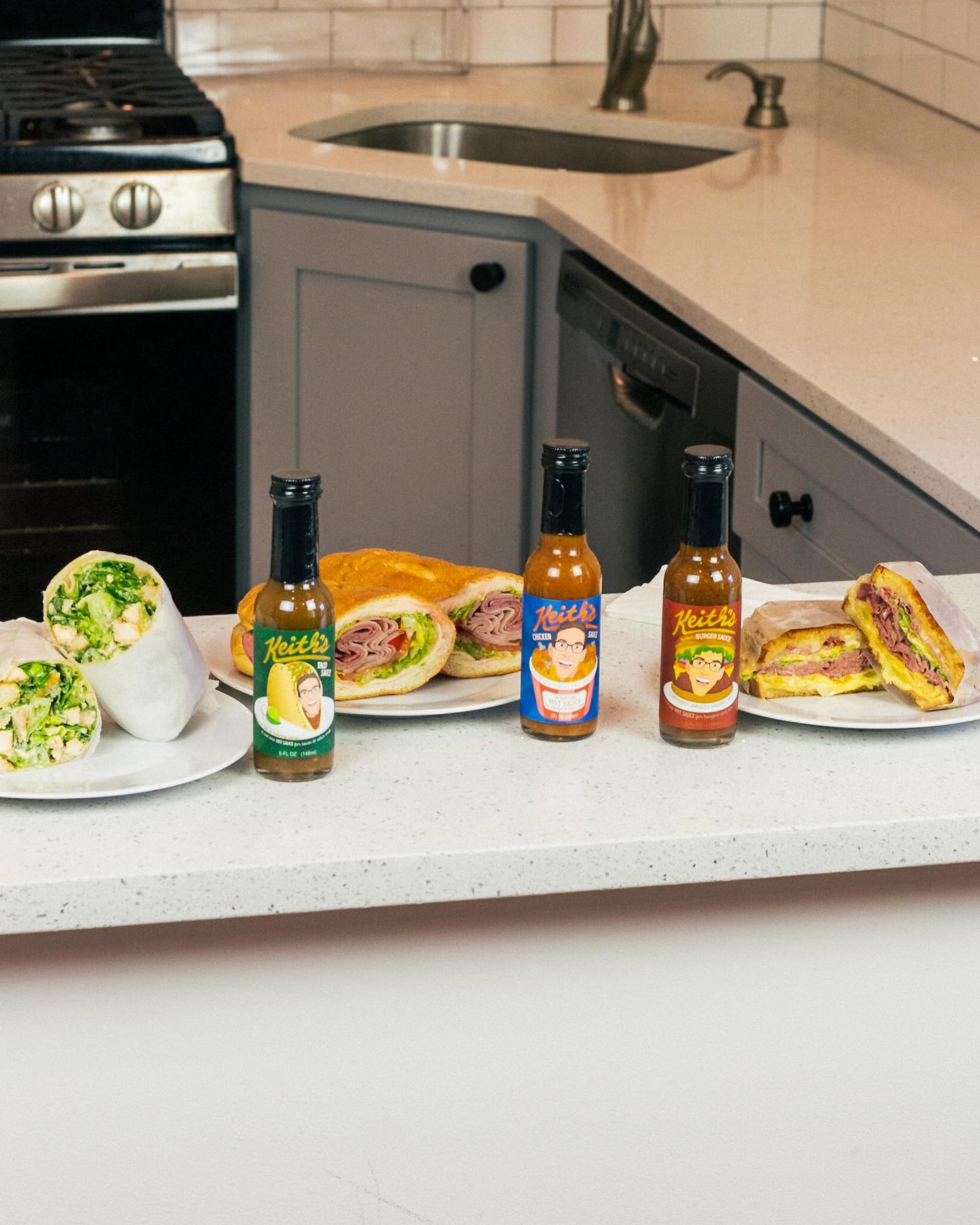 Keiths Hot Sauce Trio by Heatonist: Chicken, Burger & Taco, Made with Natural Ingredients, Combination of Spice & Tangy Mild Fl