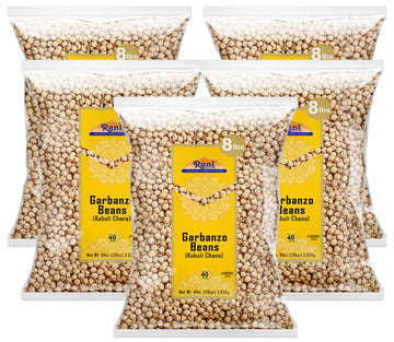 Rani Garbanzo Beans (Kabuli Chana) 128oz (8lbs) 3.63kg x Pack of 5 (Total of 40lbs) Bulk ~ All Natural | Vegan | Gluten Friendly