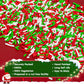 Christmas Jimmies Sprinkles for Cake Decorating,White Red and Green Jimmies Mix,Edible Sugar Holiday sprinkle for Cupcake Topper