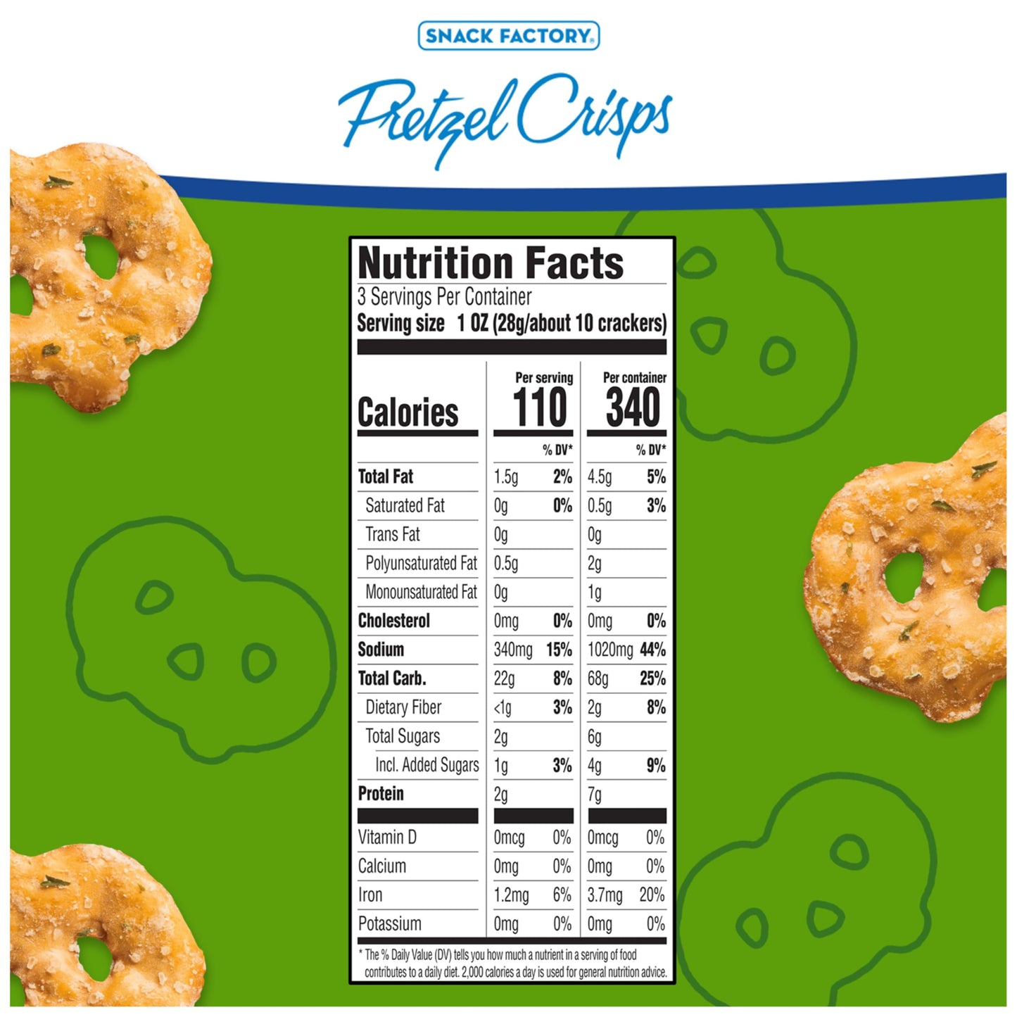 Pretzel Crisps Garlic Parmesan On-The-Go Bag, 3 Oz (Pack Of 8)