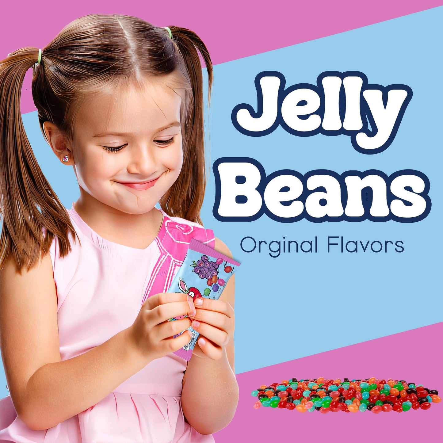 Jollirancher Jelly Beans Candy, Bulk 3 Pack Jelly Beans Candy Bags, 5 Assorted Original Fruit Flavors Kids Gummy Candy, Party Ba
