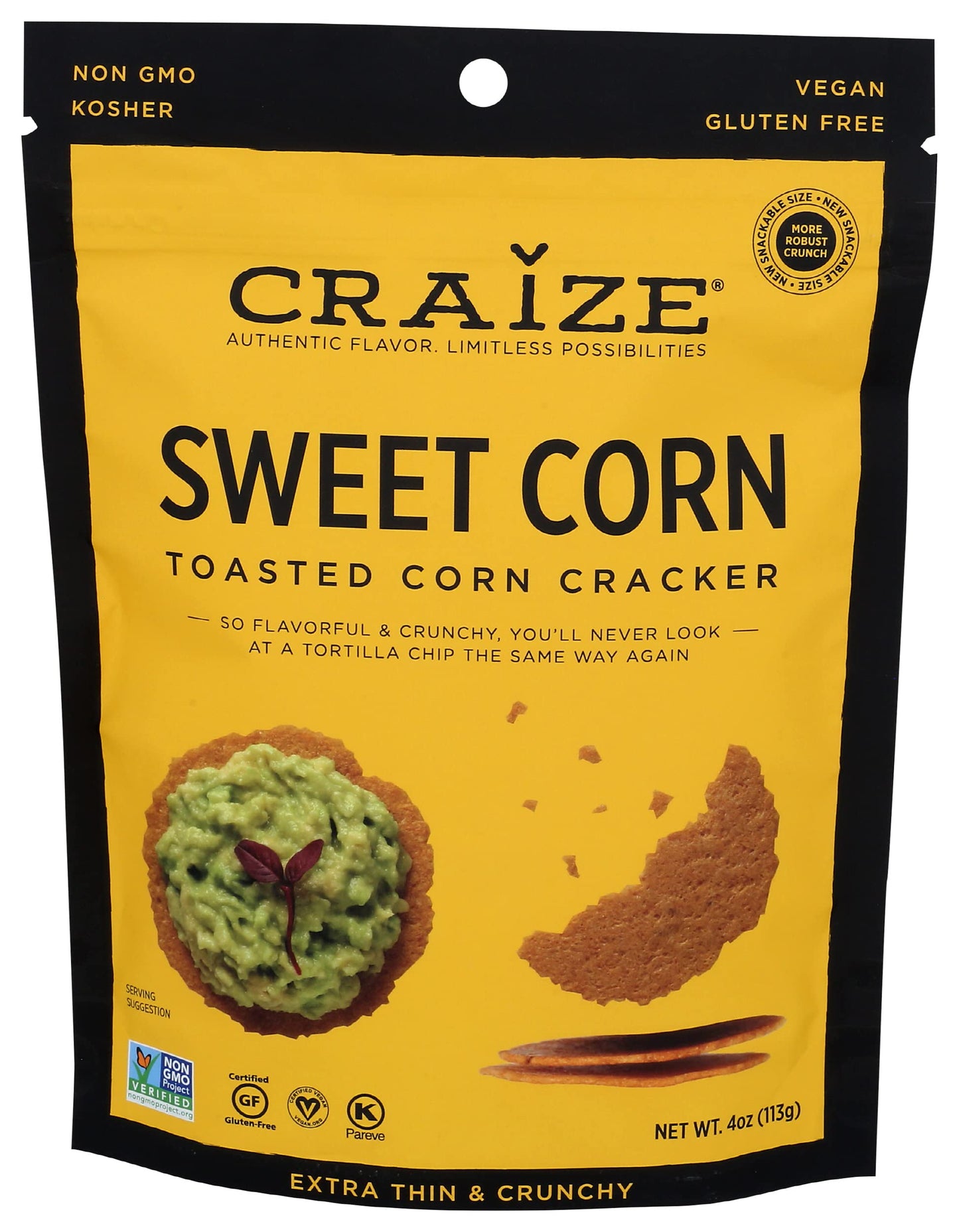 Craize Sweet Corn Toasted Corn Crisps, 4 Oz