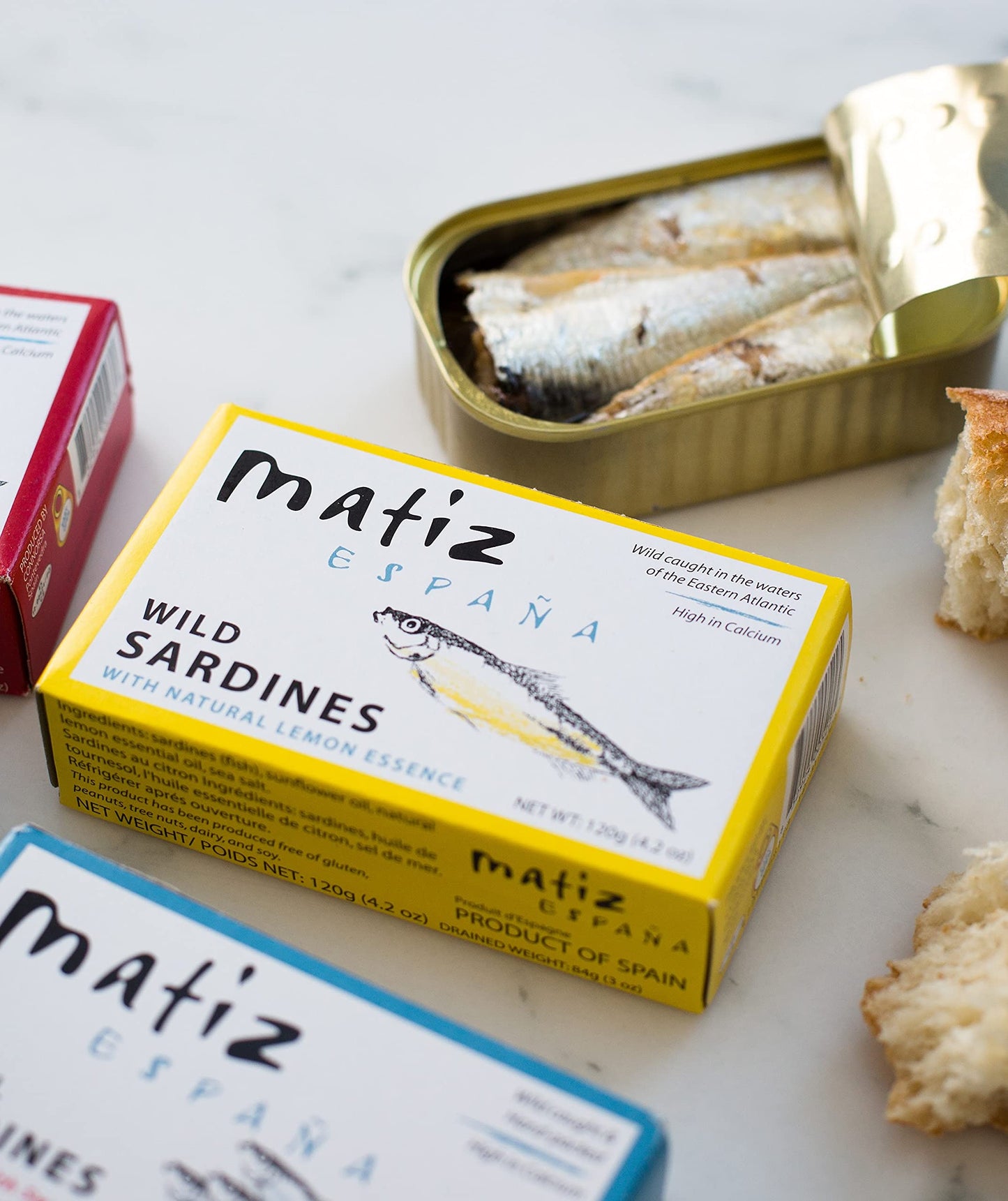 Matiz Espaa Wild Caught Sardines with Natural Lemon Essence (4.2 oz.) Keto and Paleo Friendly (4.2 Ounce (Pack of 12))