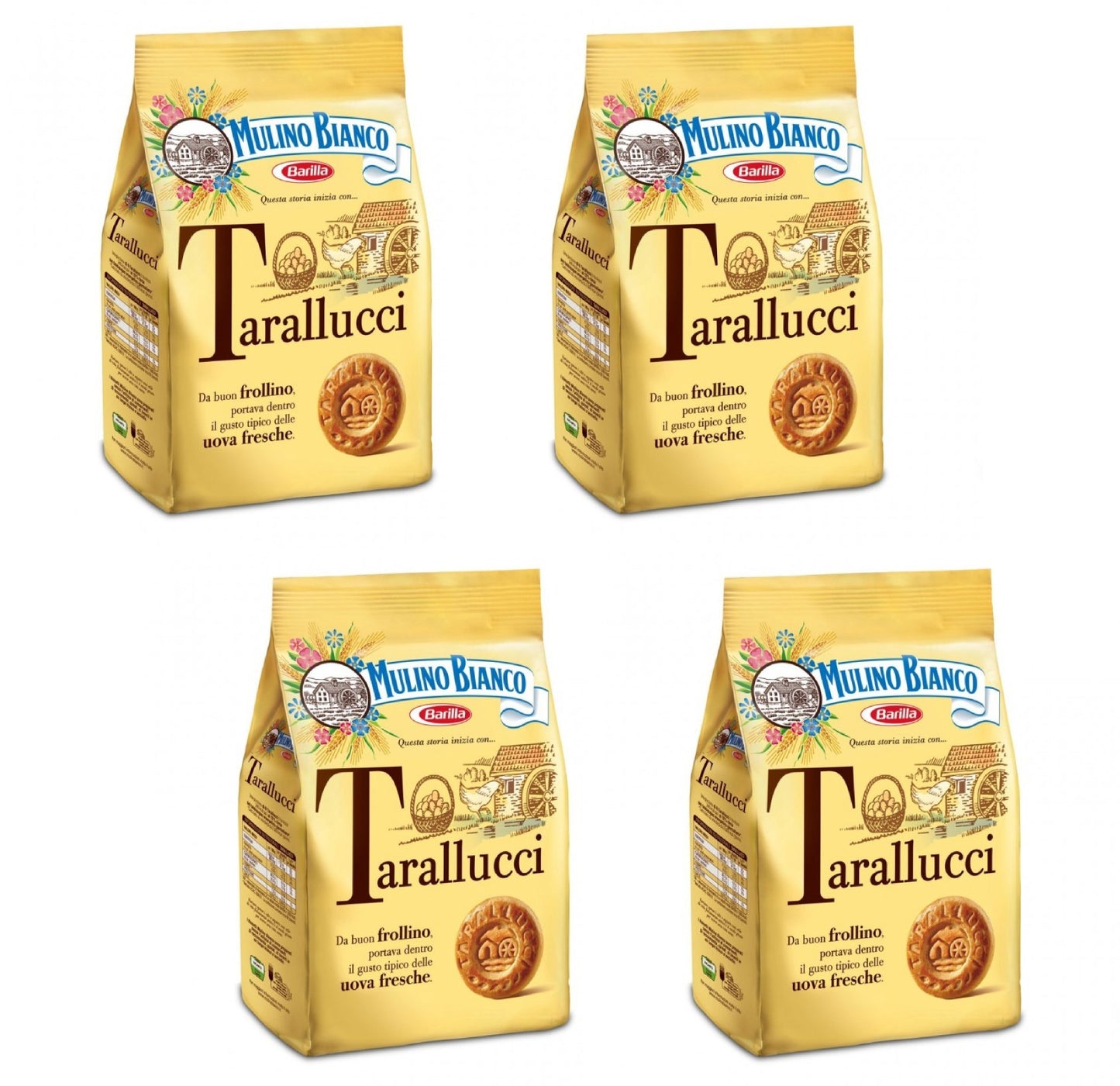 Mulino Bianco: Tarallucci Biscuits made with fresh eggs 12.3 Oz (350g) - Pack of 4 [ Italian Import ]