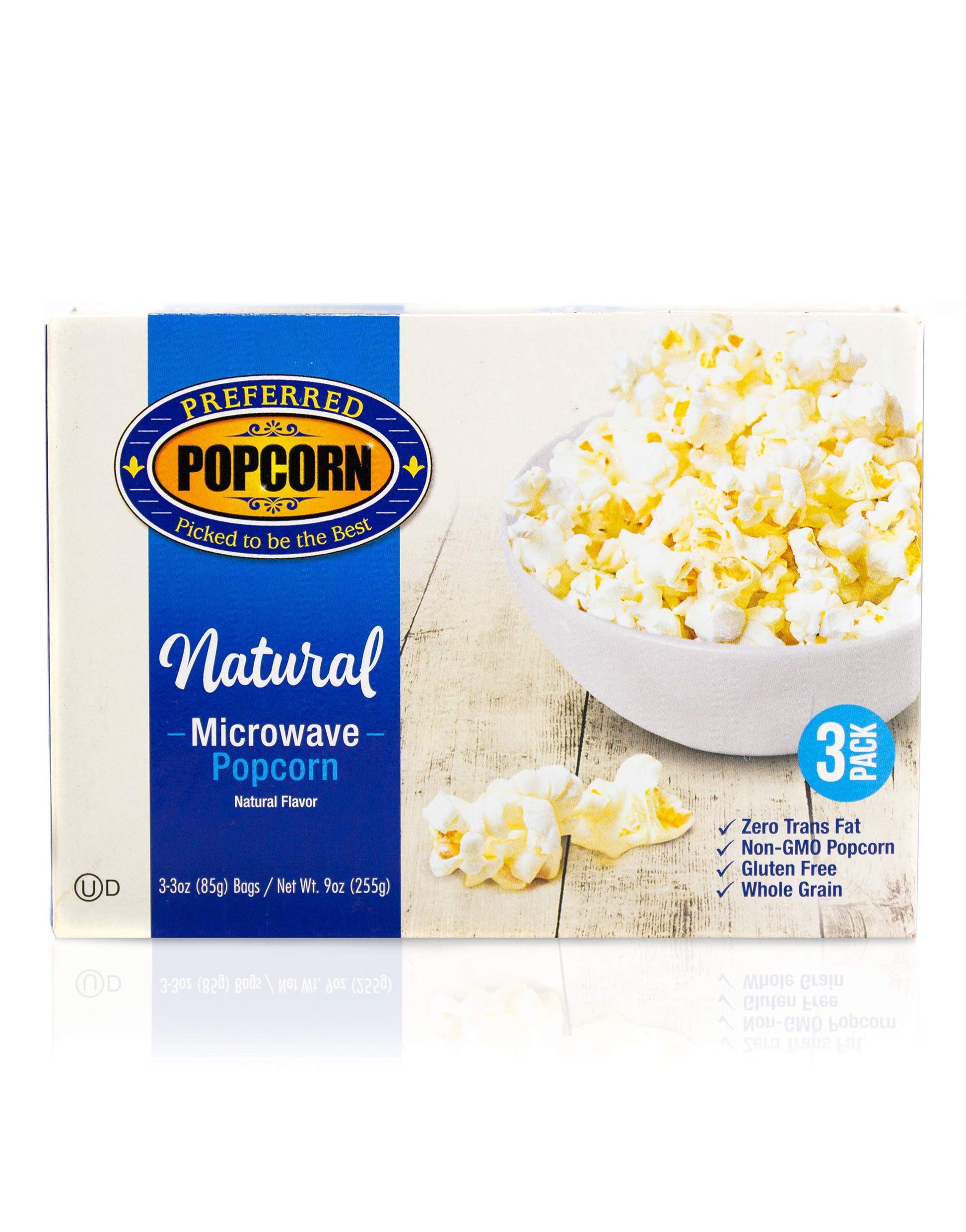 Preferred Popcorn Microwave Popcorn, Non-Gmo, Whole Grain, Gluten Free (Natural, 18 Microwavable Bags)