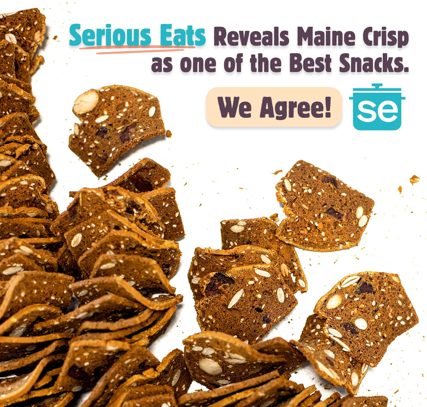 Maine Crisp Variety 5 Pack, Gluten Free Crackers - Snack Crackers, Grain Free, Non-Gmo - Cranberry Almond, Cinnamon Maple, Savor