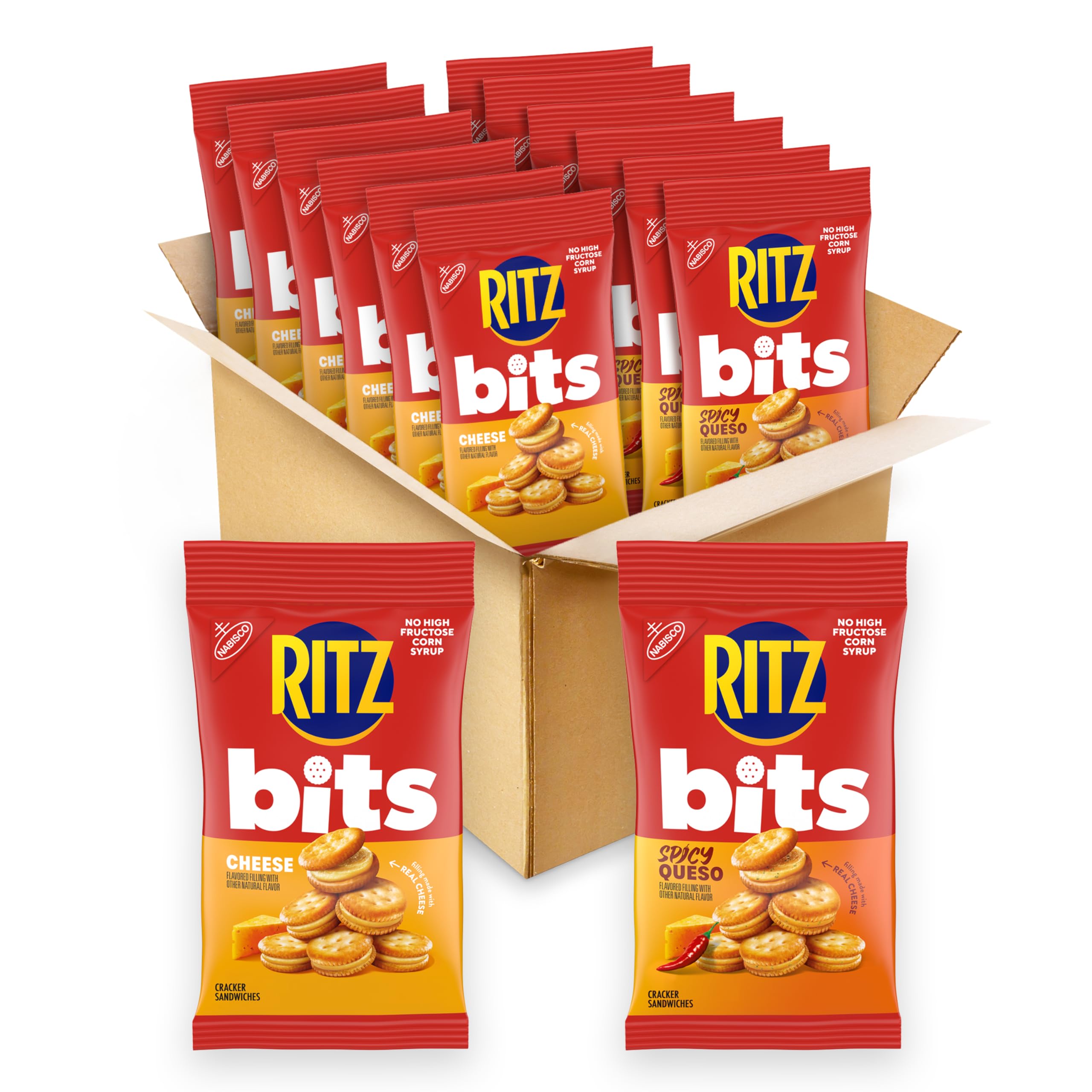 Ritz Bits Cheese And Spicy Queso Cheese Sandwich Crackers Variety Pack ...