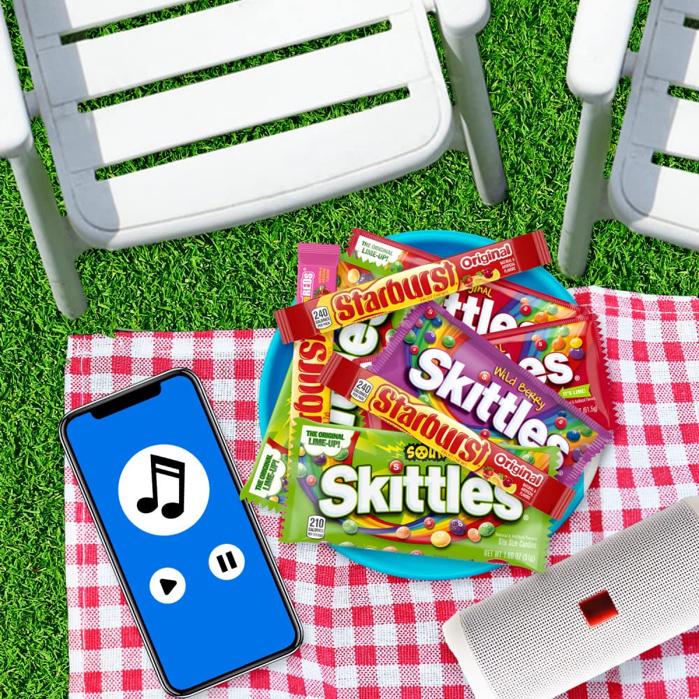 Skittles & Starburst Variety Pack Full Size Chewy Candy Assortment, 62.79 Oz, 30 Count