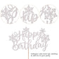Rssta i Snowflake Happy Birthday Cake Topper Glitter Winter Theme Silver, Model: xm138-silver, Baby Shower Decorations