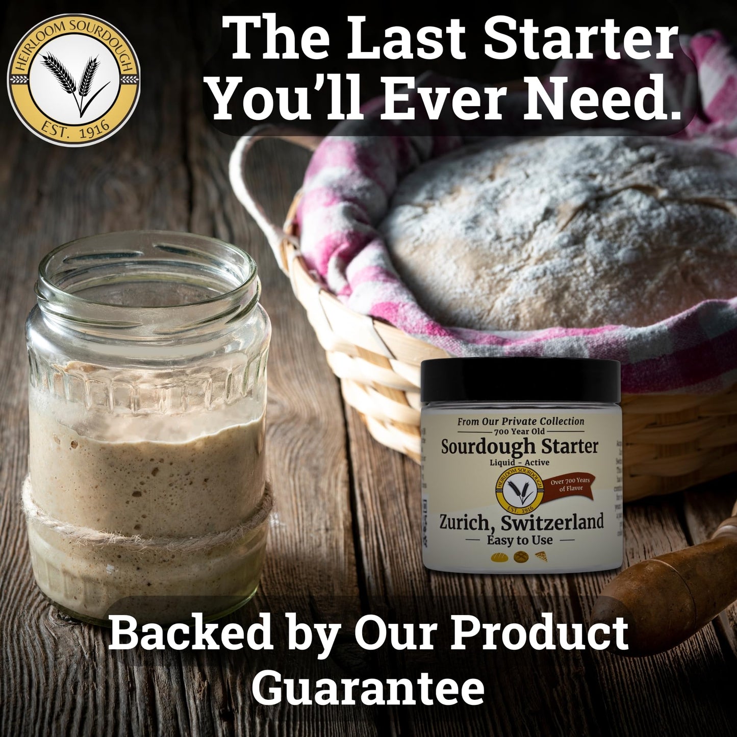 Generic 700 Year Old Swiss Sourdough Starter | 2 Ounce | Easy Instructions & Recipe Included