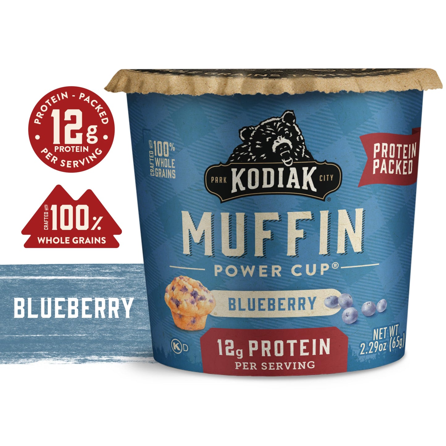 Kodiak Cakes Minute Muffins, Mountain Blueberry, 2.29 Ounce (Pack Of 12) (Packaging May Vary)