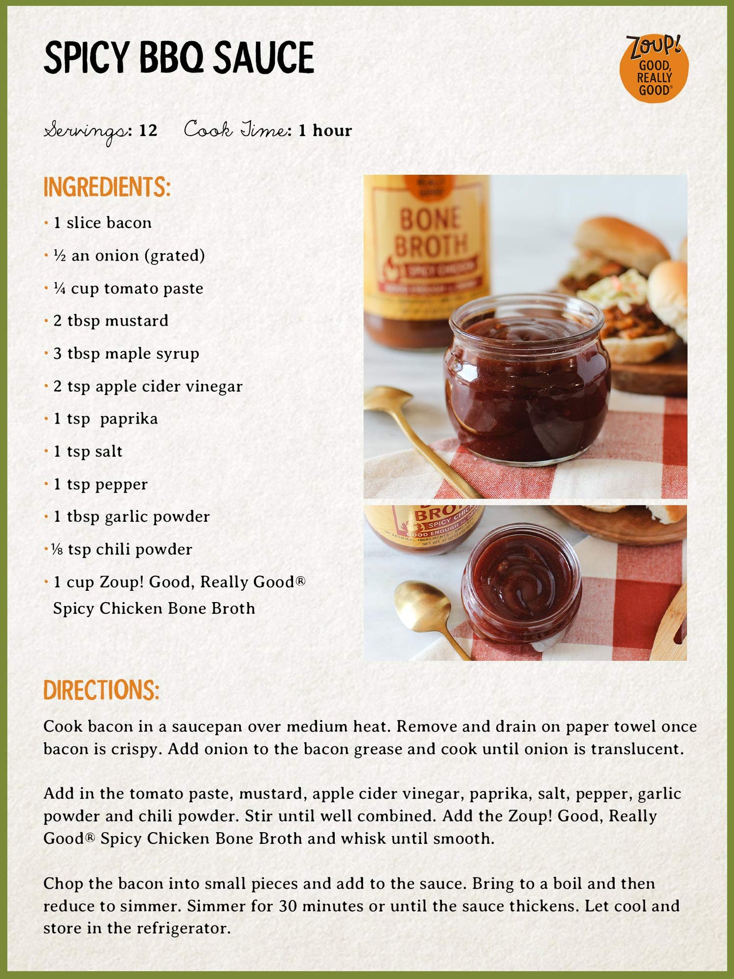 Spicy Chicken Bone Broth By Zoup! Keto-Friendly, Non-Gmo, Paleo-Friendly Clear Spicy Chicken Bone Broth - Great For Stock, Bouil