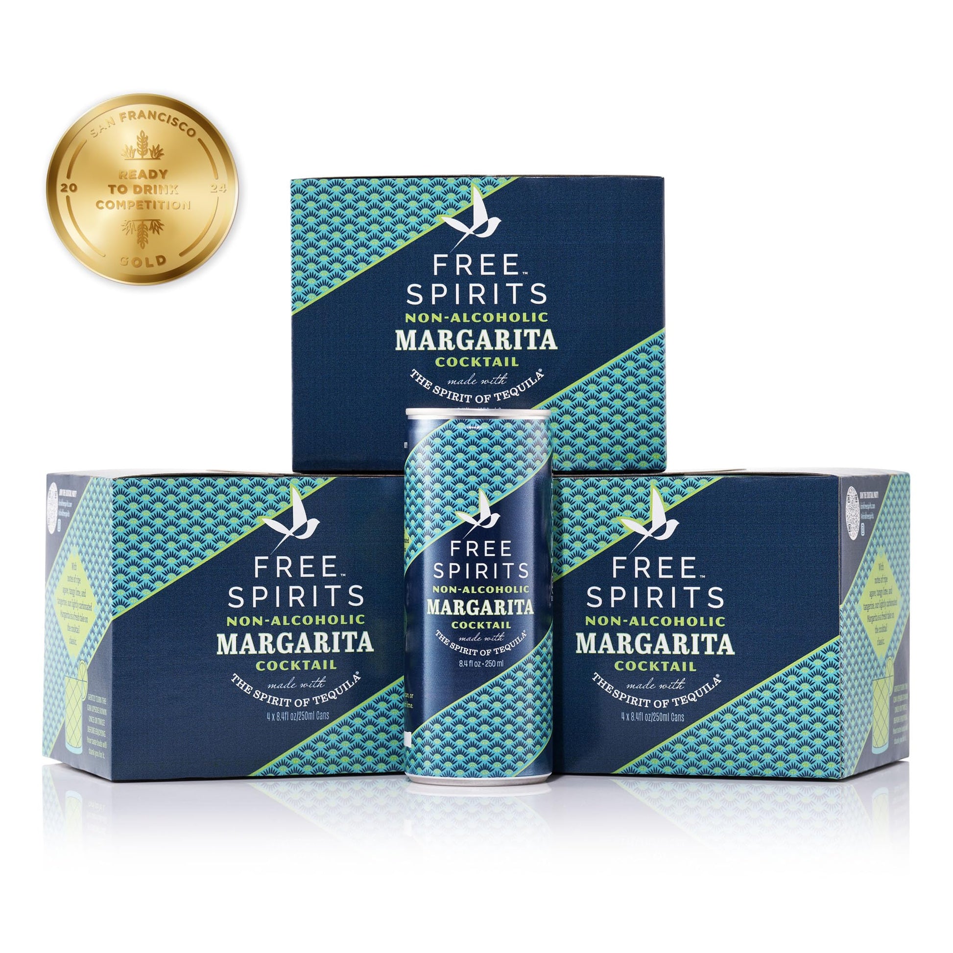 The Free Spirits Company Non-Alcoholic Margarita Mocktail - Low Sugar, Real Fruit Juice - 12 Pack, 8.4 fl oz Cans