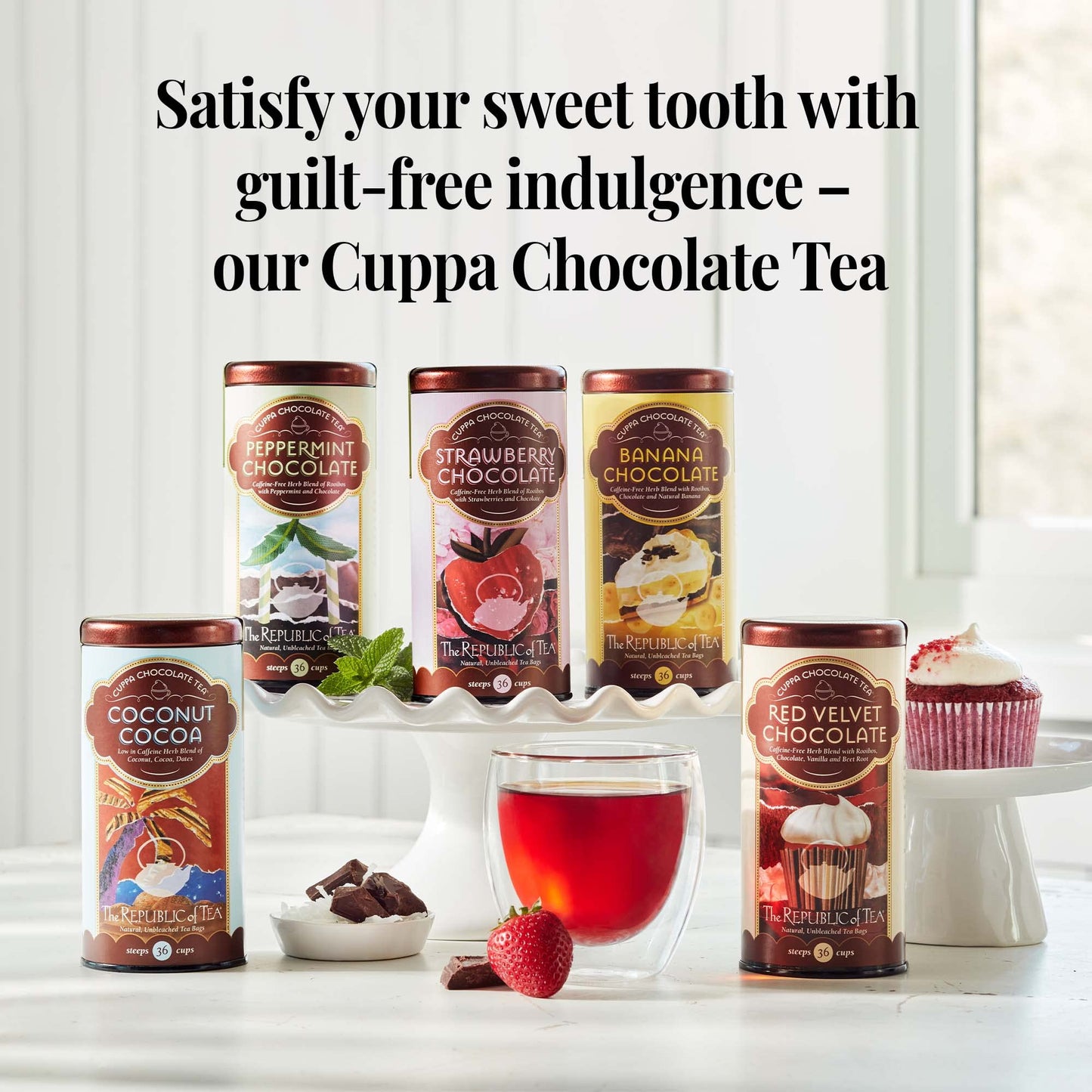 The Republic of Tea Banana Cuppa Chocolate Tea Bags, Low-Caffeine, 36 Count
