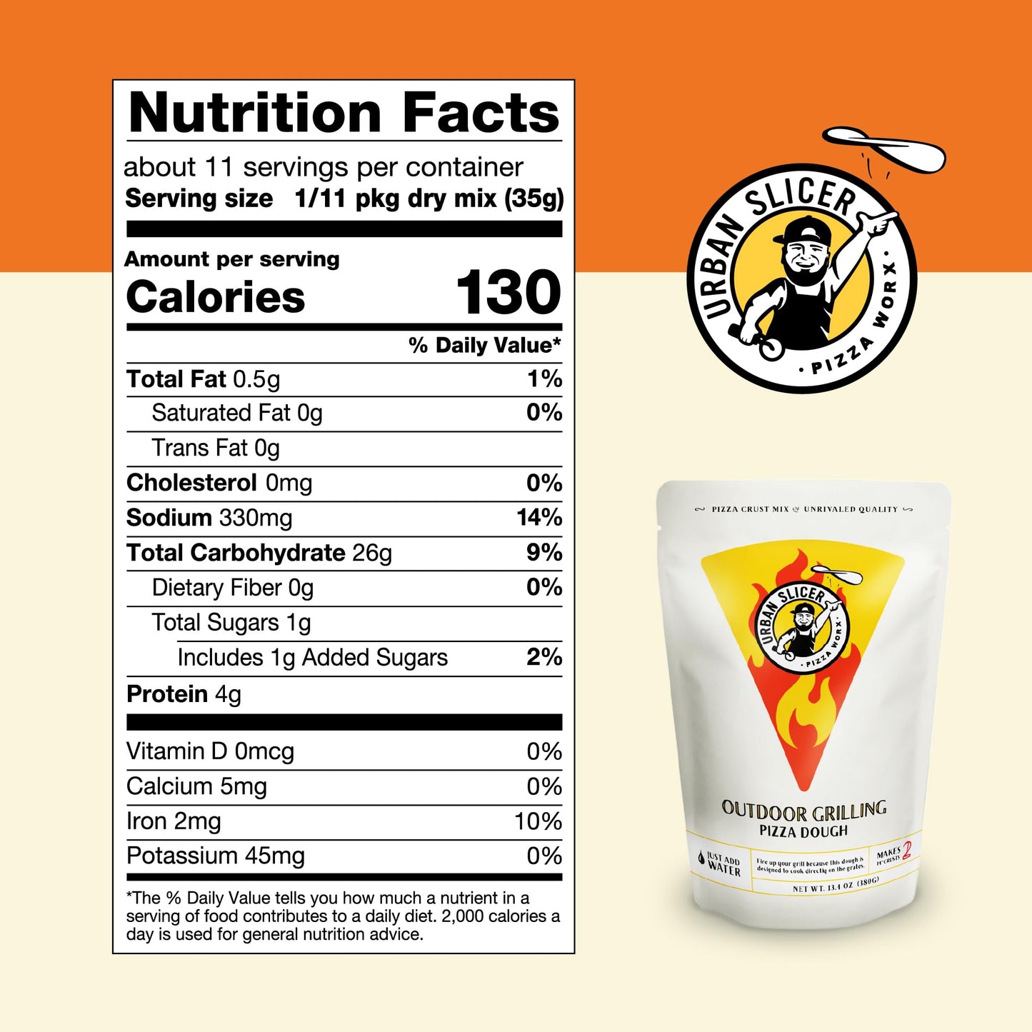 Urban Slicer Pizza Kit - Outdoor Grilling Style Crust & Pizza Sauce - 1 Bag