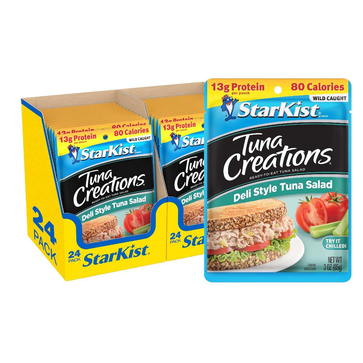 Starkist Tuna Creations Ready To Eat Meals Tuna Salad, 3 Oz Pouch (24 Pack) Deli Style Tuna Salad