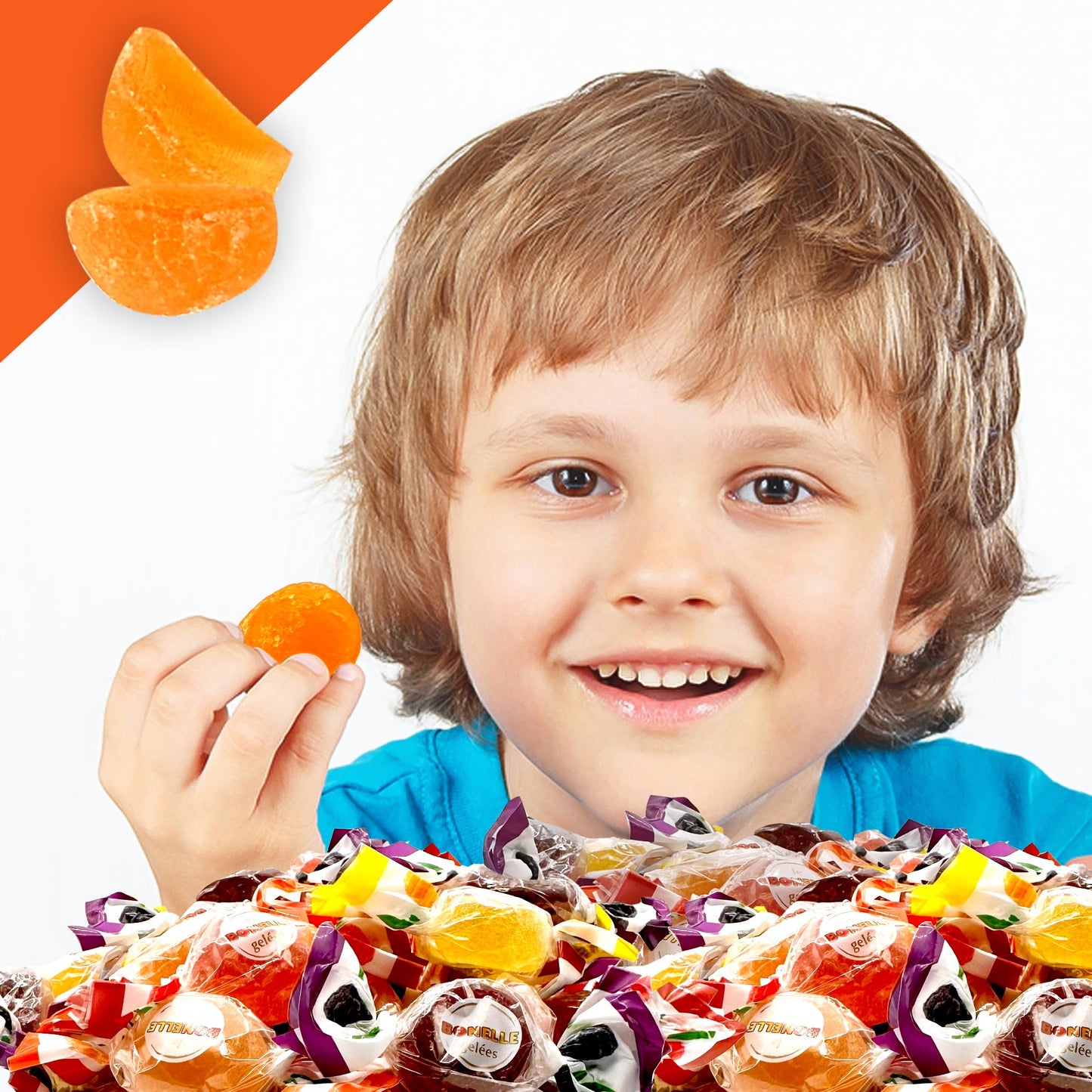 Fusion Sweets Bonelle Italian Fruit Jelly Candy - Gluten Free & Vegan - 1 Pound Bulk Bag - Assorted Colors (Approx 60 Pieces)