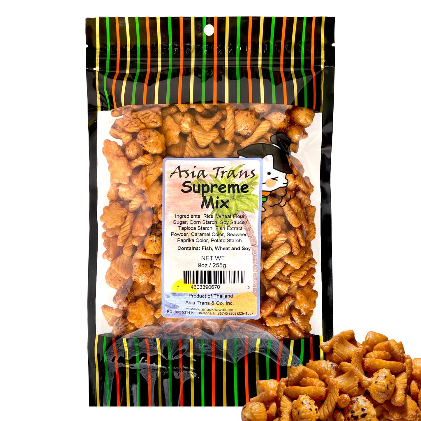 Traditional Supreme Mix Arare Rice Crackers - Mochi Crunch Asian Snack Mix - Sweet, Salty, And Umami Flavor - Crunchy On-The-Go