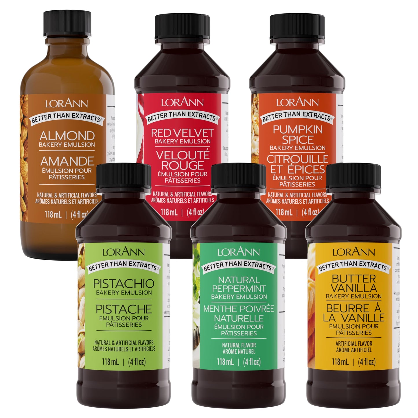 LorAnn Holiday Emulsion Variety Pack, 4 Fl Oz (Pack of 6)