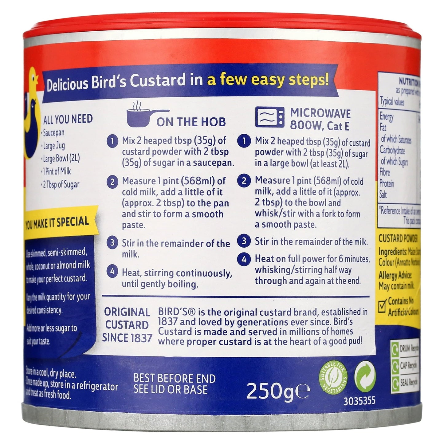 Bird'S Custard Powder, 250G (1 Pack)