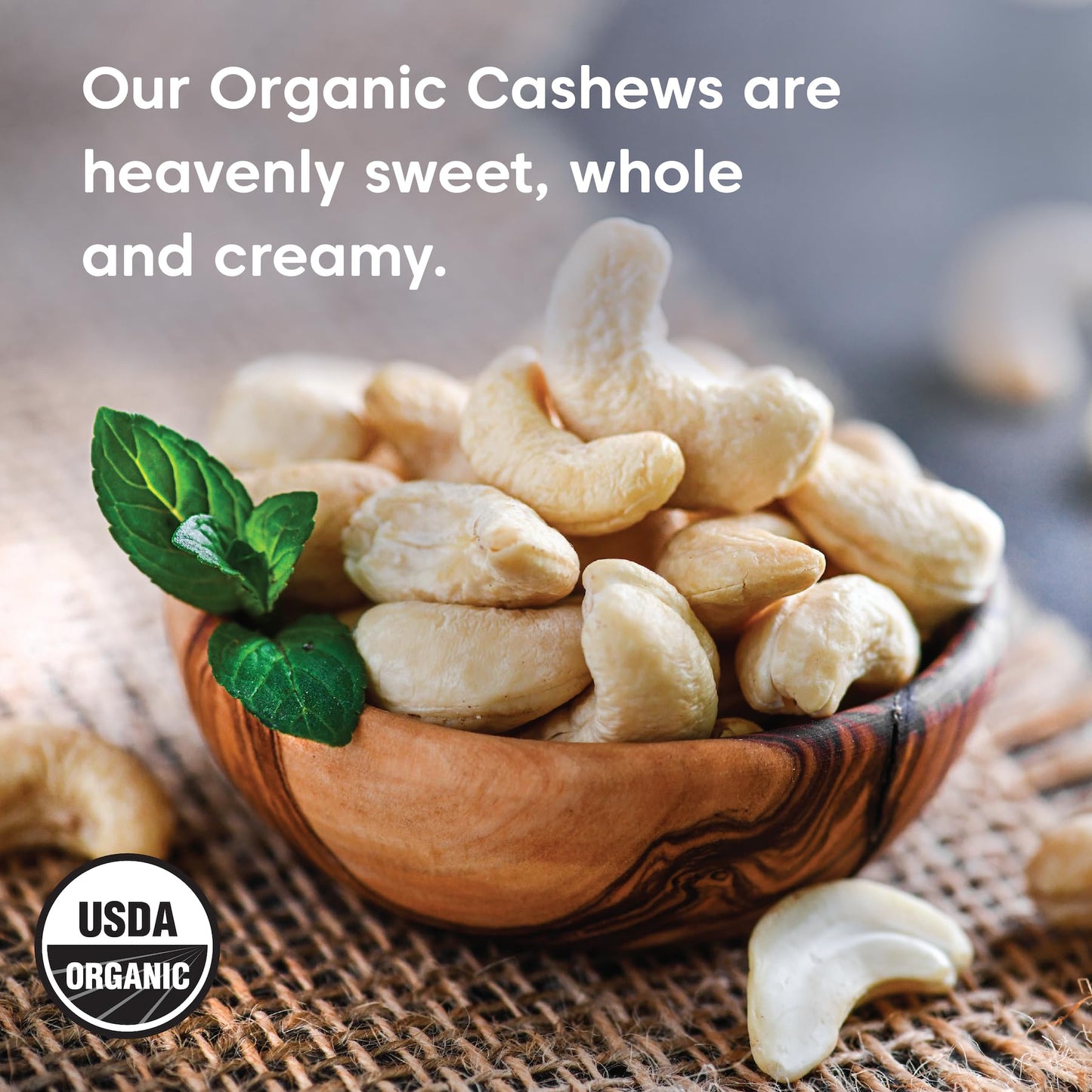 Wilderness Poets Cashews - Organic Raw Cashew Nuts, 8 Ounce (227 Grams)
