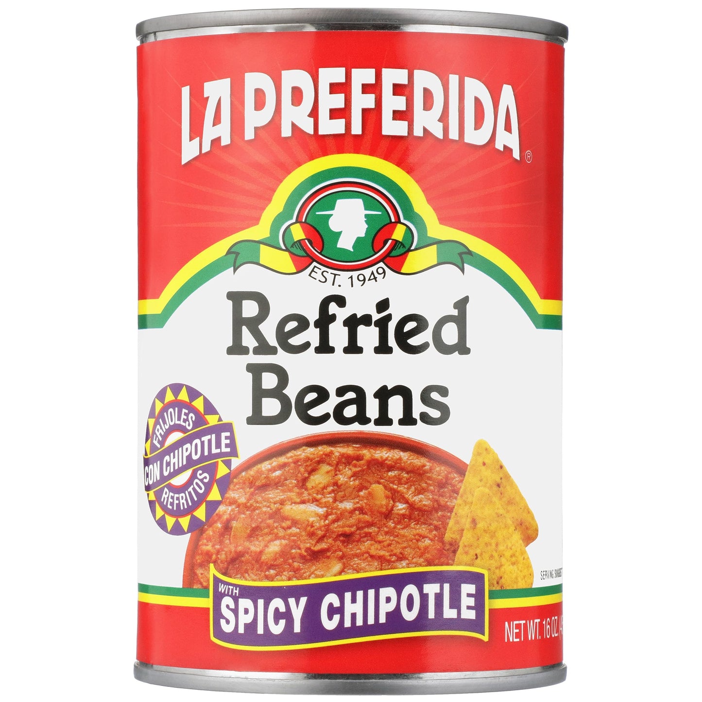 La Preferida Refried Beans, Spicy Chipotle, 16-Ounce (Pack Of 3)