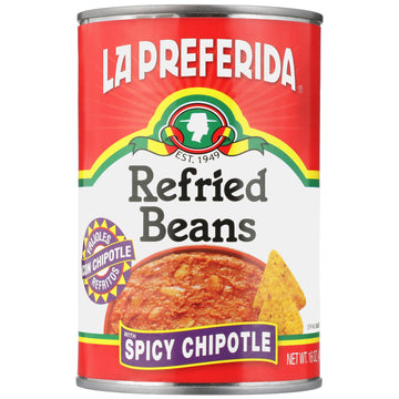 La Preferida Refried Beans, Spicy Chipotle, 16 Oz (Pack Of 6)