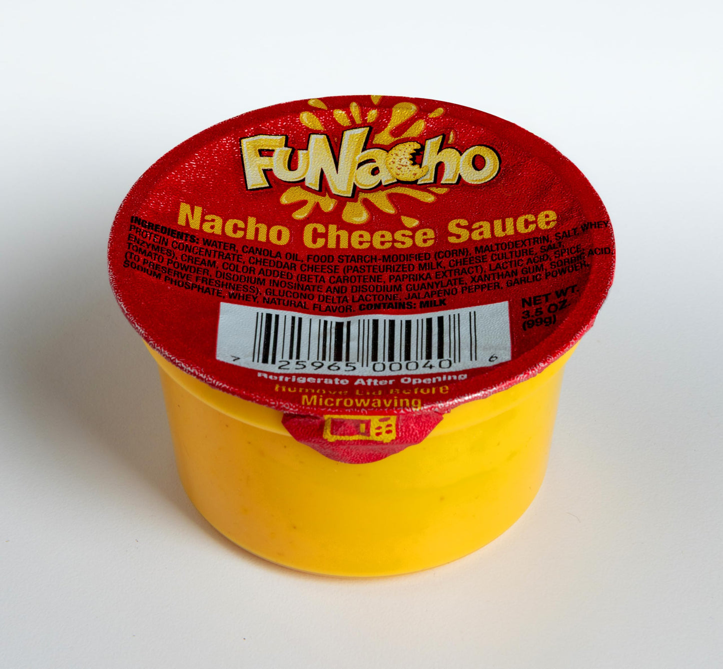 FUNacho Microwaveable Cheese Cup - Nacho Flavored Dip, Gluten Free, 3.5 oz, 48 Count, Yellow