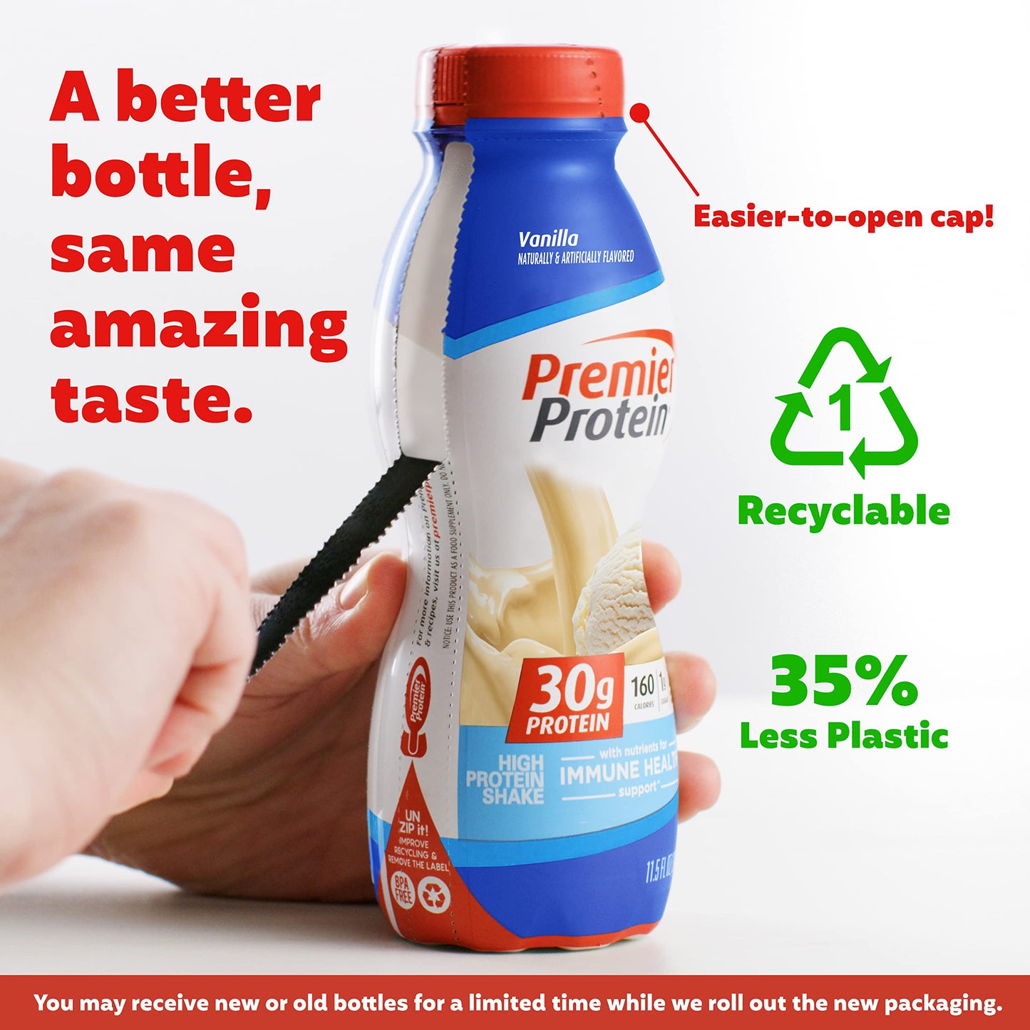 Premier Protein Shake, Vanilla, 30g Protein, 1g Sugar, 24 Vitamins & Minerals, Nutrients to Support Immune Health 11.5 fl oz, 12
