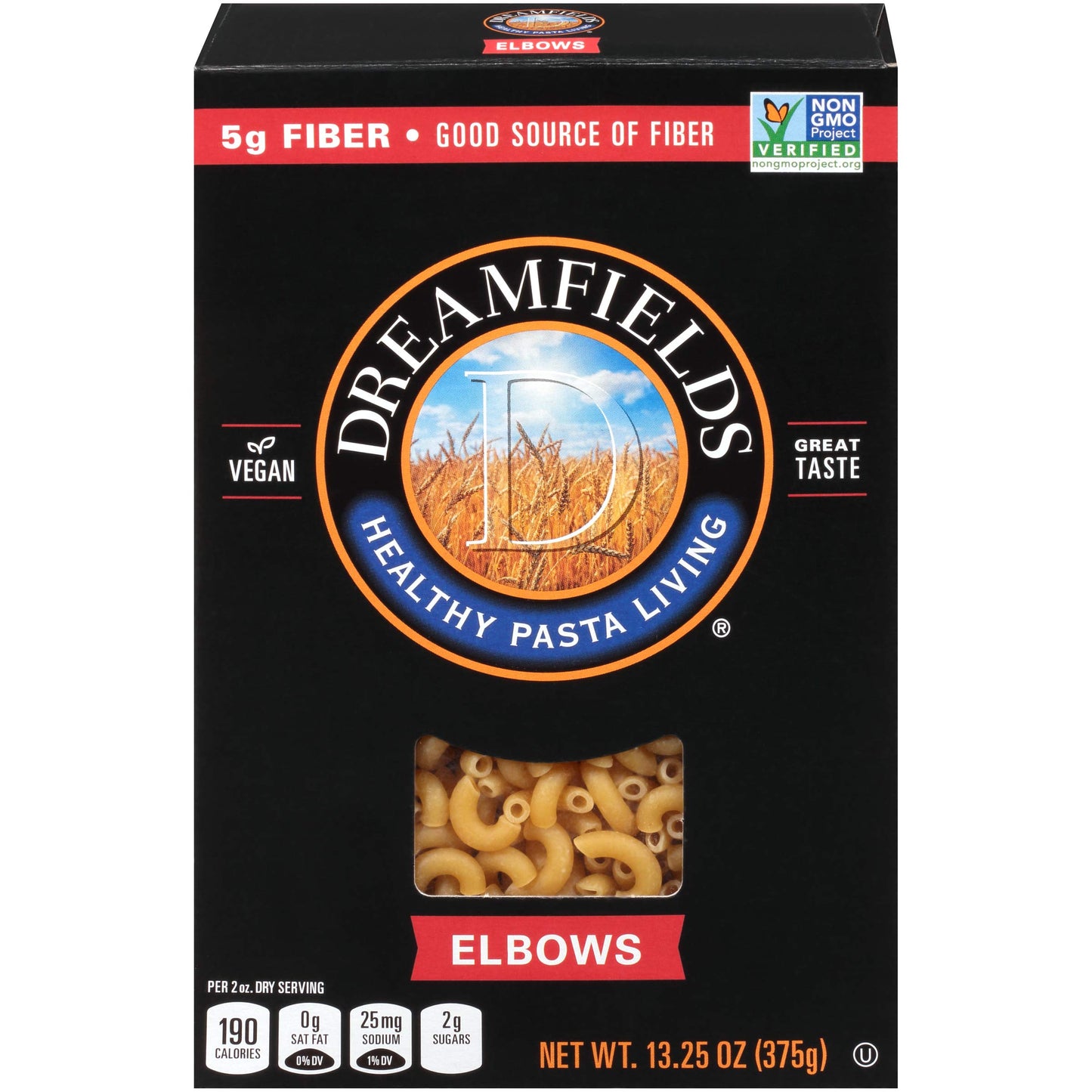 Dreamfields Healthy Pasta Living Elbows, 13.25-Ounce Boxes (Pack of 12)