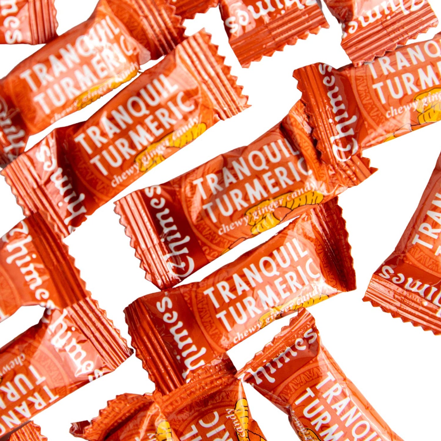 Chimes Tranquil Turmeric Adaptogen Ginger Chews Candy - (1 Pack With Ashwagandha, Reishi And Turmeric With Curcumin) Vegan, Glut