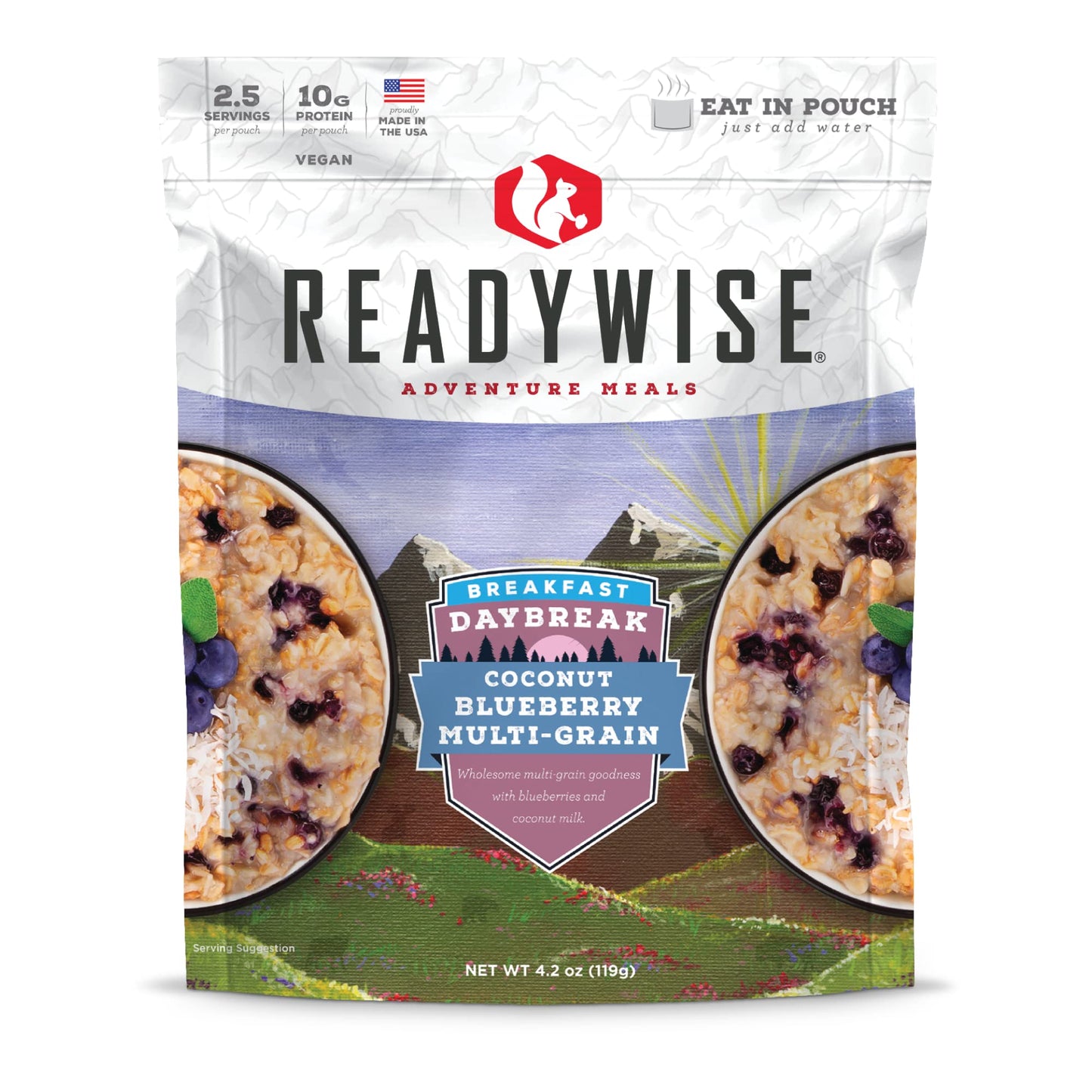Readywise Outdoor Coconut Blueberry Multi-Grain, 2.5 Servings – Freeze-Dried Mre For Emergency Preparedness, Survival Food, Backpacking, Camping, Hiking, Long-Term Storage, And Disaster Readiness