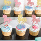 Gyufise 24Pcs Unic Cupcake Toppers Colorful Glitter Unic Horse Cupcake Food Picks Baby Shower Wedding Kids Birthday Party Cake D