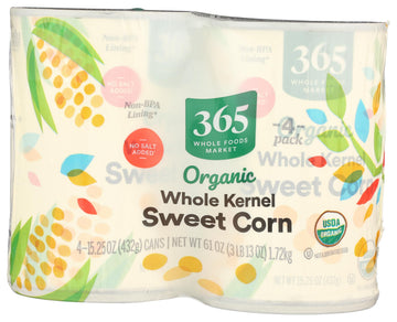 365 by Whole Foods Market  Organic Corn  No Salt Added  15.25 Ounce  4 Pack