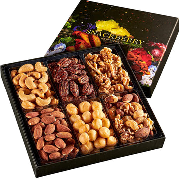 Nuts Gift Basket, Gourmet Snack Box,In Elegant Box, Gift Set For Fathers Day, Birthday Party, Care Package, Sympathy, Healthy Gi