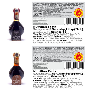 La Secchia - Duetto Of Traditional Balsamic Vinegar Of Modena Dop With Aging Of 20 And 35 Years, Two Bottles Of 100 Ml With Glas