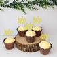 Ercadio Gold Glitter Cupcake Toppers - 24 Pcs Birthday Party Decorations Supplies