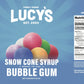 Lucys Shaved Ice Snow Cone Syrup - Bubble Gum - 32 oz Bottle - Pack of 1