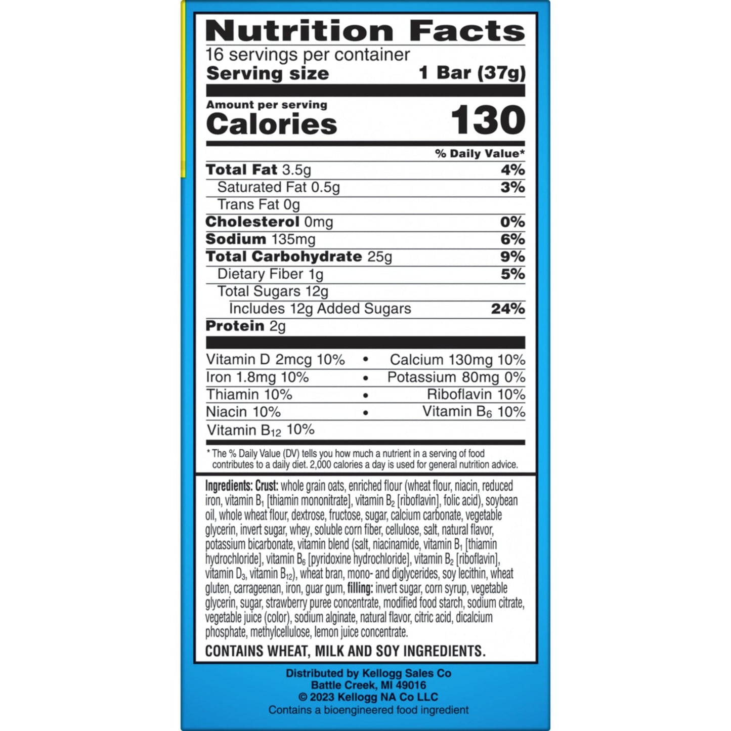 Nutri-Grain Soft Baked Breakfast Bars, Kids Snacks, Value Pack, Strawberry, 20.8oz Box (16 Count)