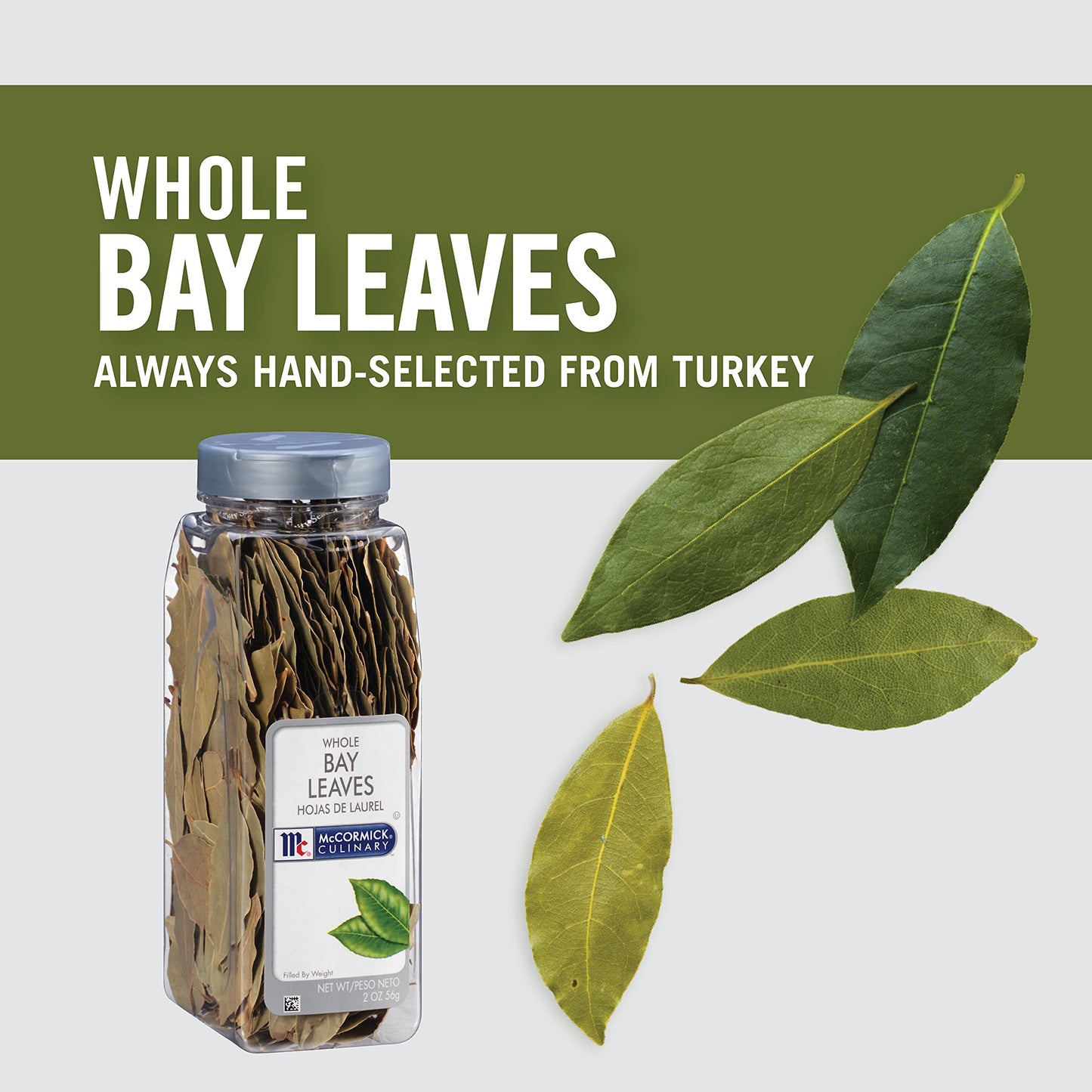 McCormick Culinary Whole Bay Leaves, 2 oz - One 2 Ounce Container of Dried Bay Leaves for Cooking, Perfect Spice for Stews and M