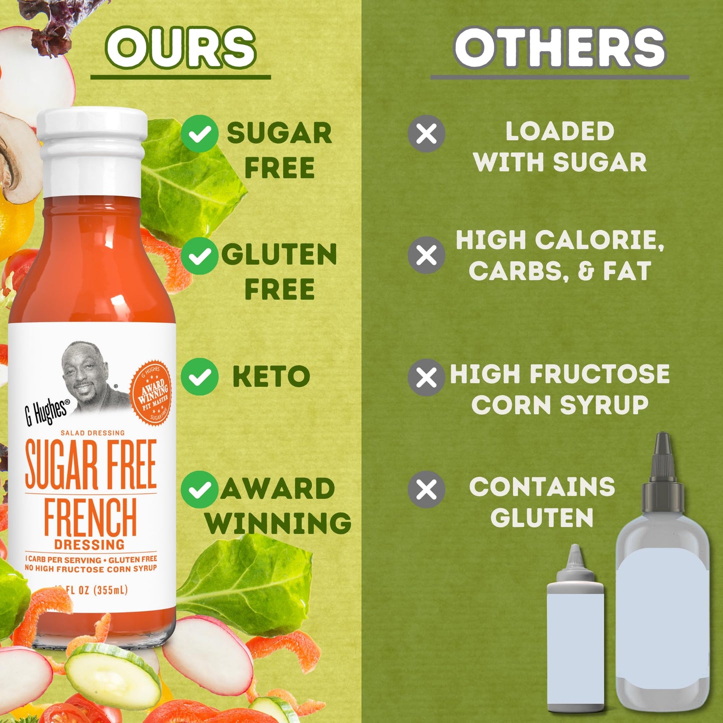 G Hughes Sugar Free French Style Dressing - Sugar Free French Dressing, French Dressing For Salad, Gluten Free French Salad Dres