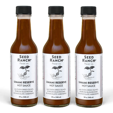 Seed Ranch Umami Reserve Hot Sauce, 3 Pack - Spicy Heat, Vegan, Non-GMO, Gluten-Free, 5 Fl Oz