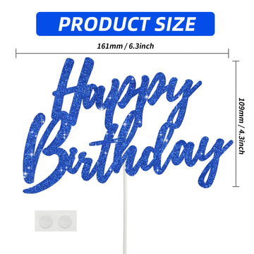 Beishida Happy Birthday Cake Toppers Dark Blue Glitter Birthday Cake Decoration Cake Baking Supplies 18Th 30Th 40Th Birthday Cak