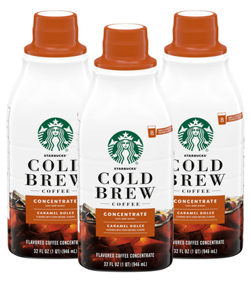 Starbucks Cold Brew Coffee Concentrate (Caramel Dolce), 3, 32.0 Fl Oz