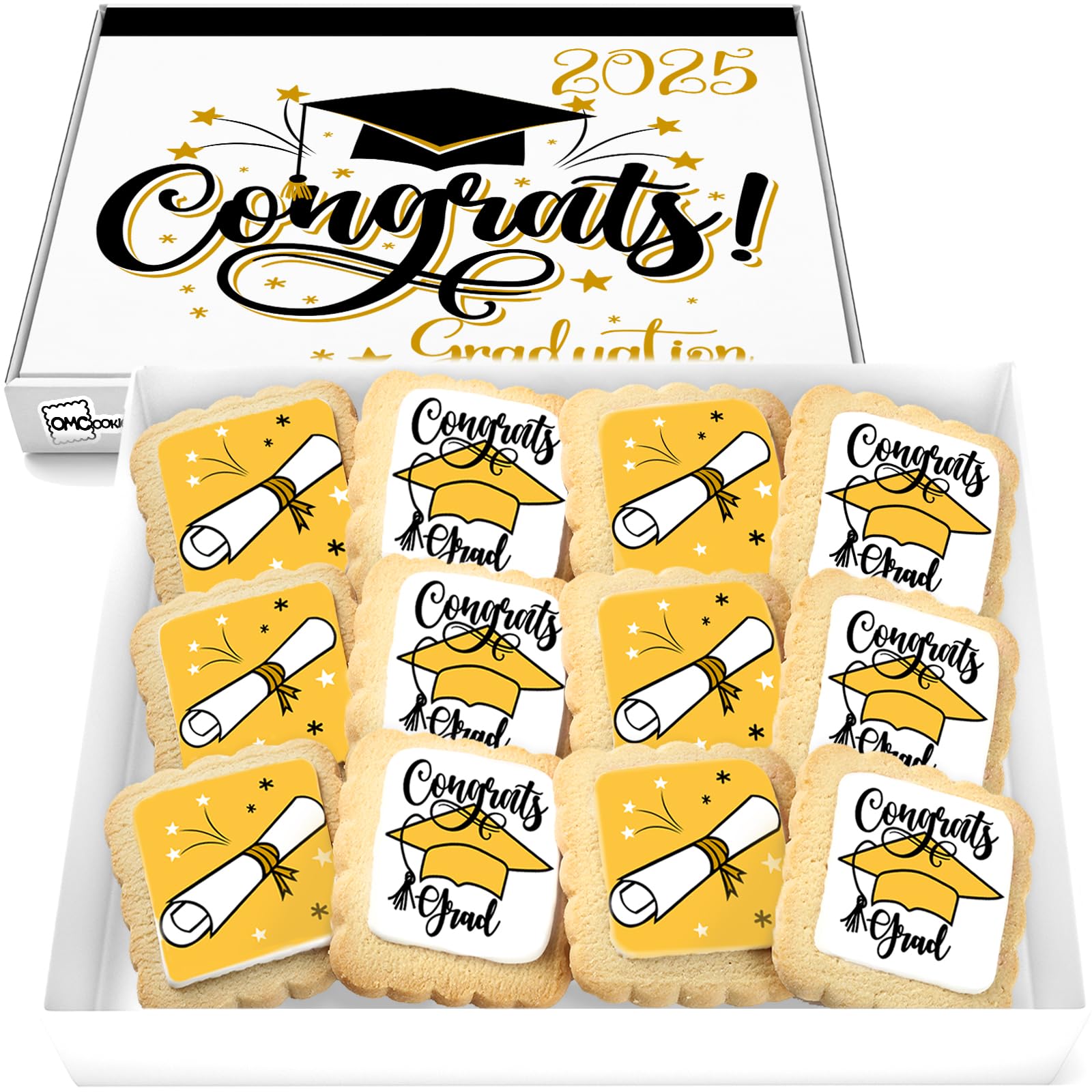 Graduation Cookies Gift Basket Box | Individually Wrapped | 12 Pack | Congratulations Congrats Grad Graduation 2024 for Women Me