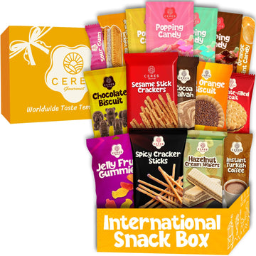 Ceres Gourmet International Exotic Snack Box, Premium Foreign Snacks Variety Pack, Mini Size