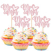 36 PCS Mr & Mrs Cupcake Toppers with Love Heart Glitter Cupcake Picks Wedding Engagement Cake Decorations for Wedding, Bridal Sh