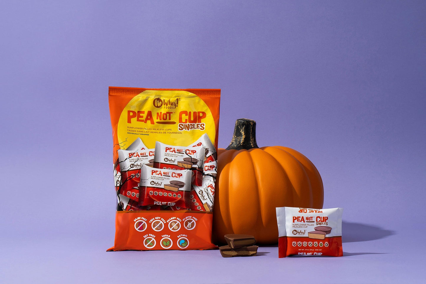 PeaNot Cups Singles (2 Pack) | Allergy Friendly, Vegan Chocolate Halloween Candy | Dairy Free, Nut Free, Peanut Free, Gluten Fre