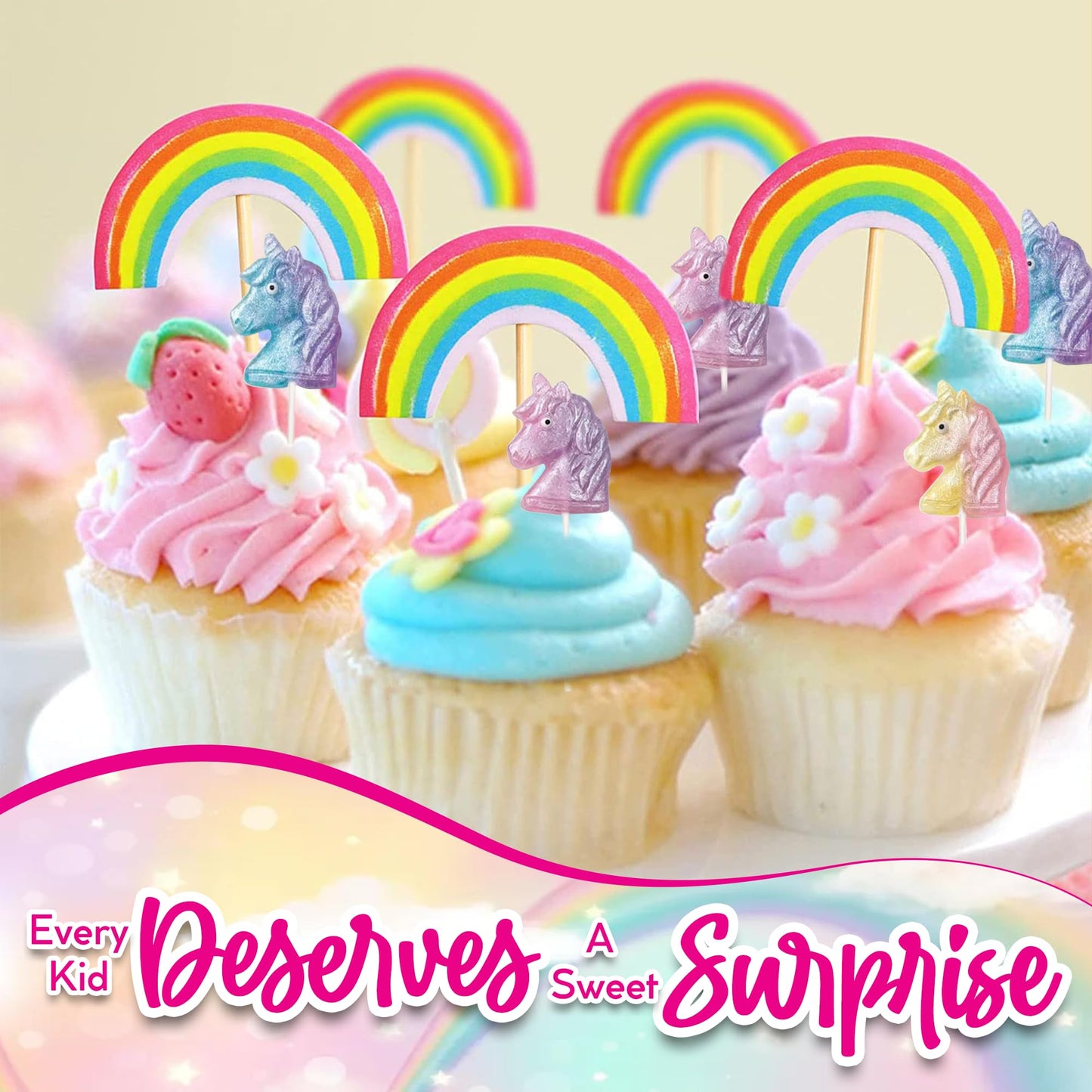 Unicorn Candy Lollipops - 12 Whimisical Pretty Suckers Individually Wrapped - Great For Unicorn Party Favors - Goodie Bags For K